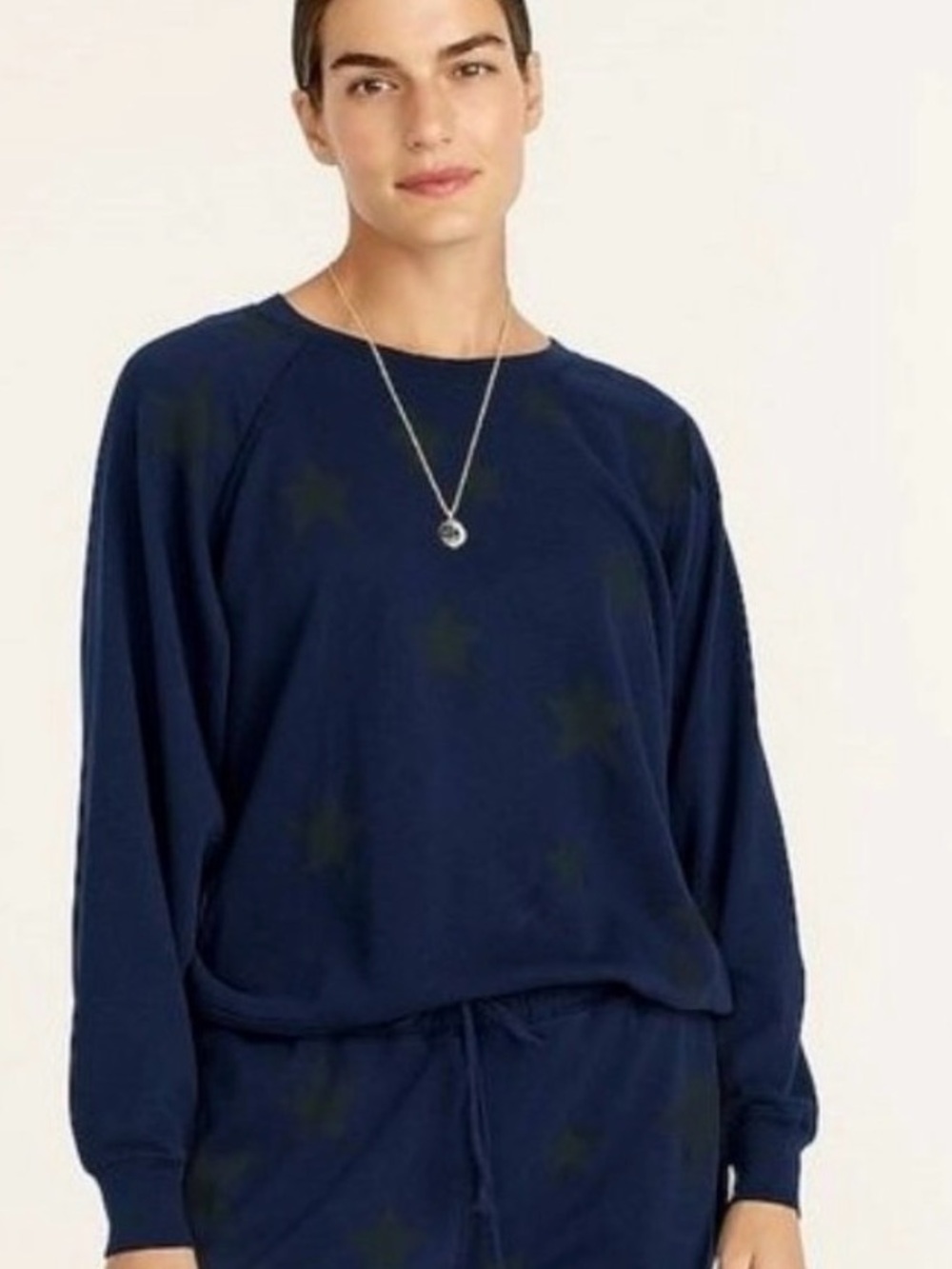 J. Crew Navy Sweatshirt with Black Stars